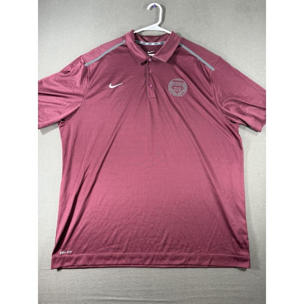 Harvard Crimson Nike Dri-Fit Polo Shirt Mens XXL Red Performance Stretch Veritas